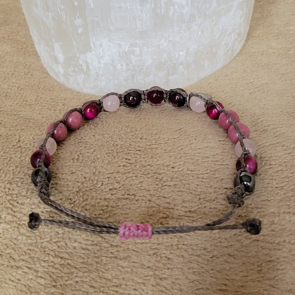 🩷❤️ Rhodonite, tigers eye and rose quartz bracelet - Picture 4 of 5